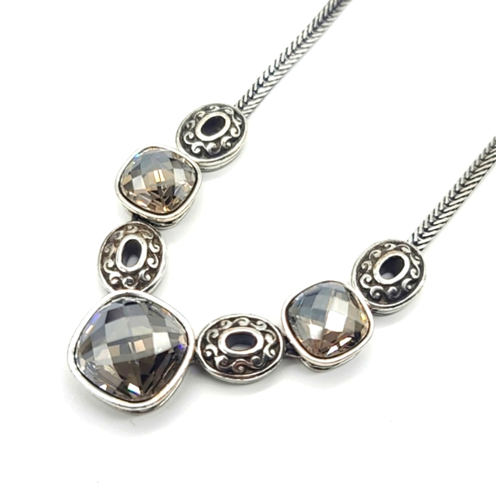 Brighton "VENUS RISING" Faceted Checkerboard Swarovski Crystal Necklace!